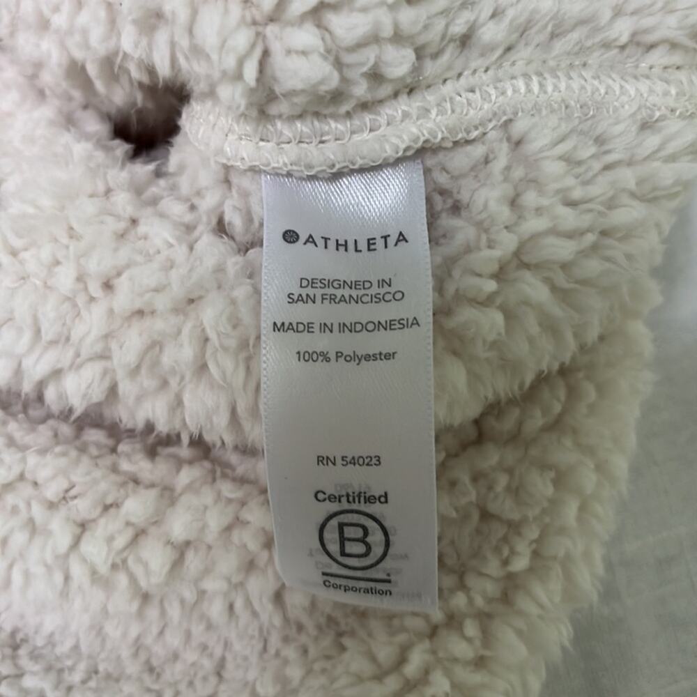 Athleta S Asana Sherpa Sweatshirt Size S Natural Relaxed Cozy - Picture 5 of 9